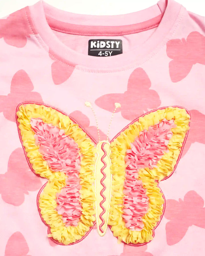 Butterfly Girls Pajama Set - 100% Cotton