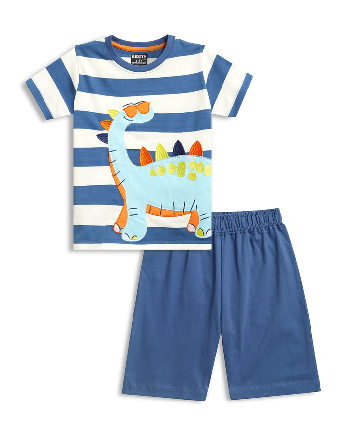 Dino Buddy Boys Shorts Set - 100% Cotton