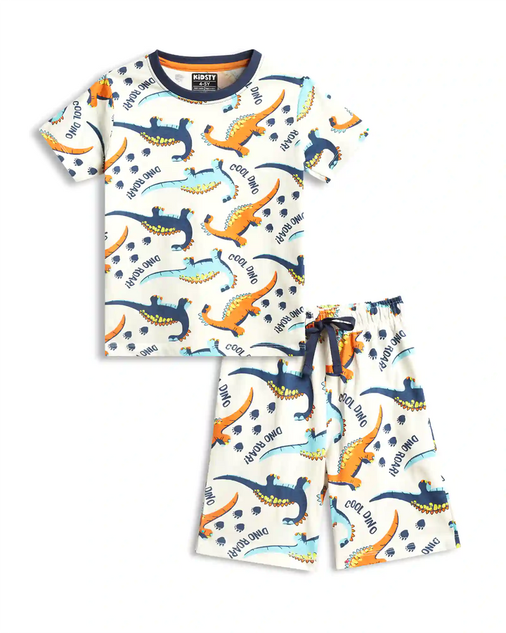 Dino World Boys Shorts Set - 100% Cotton