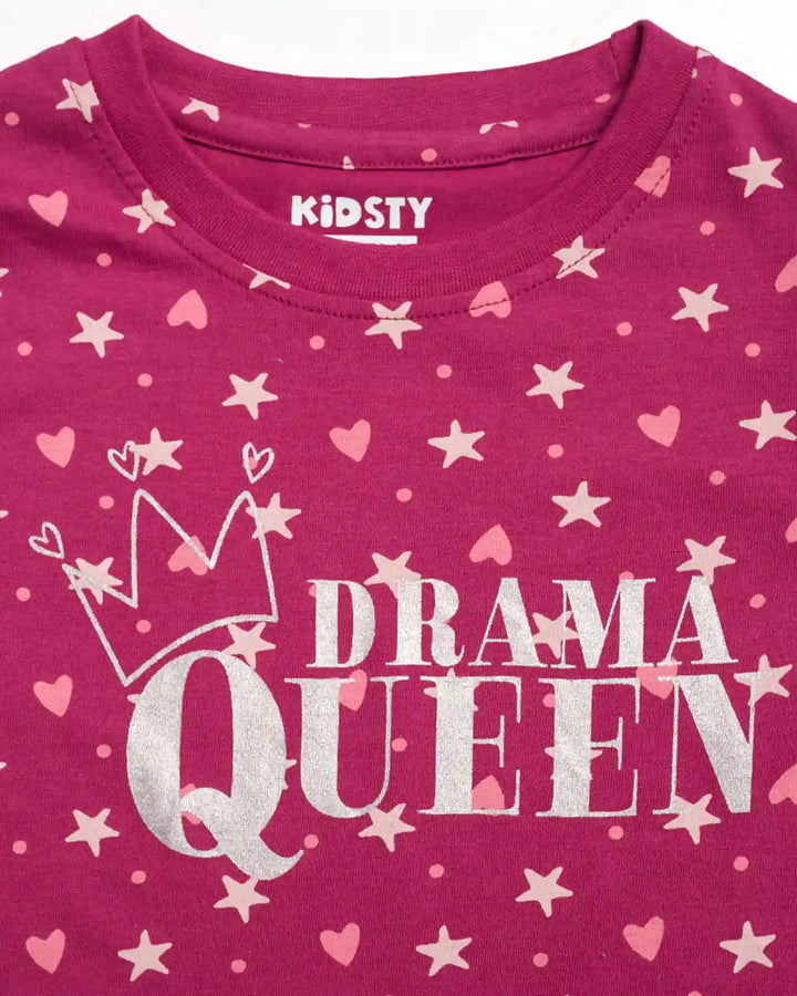 Drama Queen Girls Pajama Set - 100% Cotton