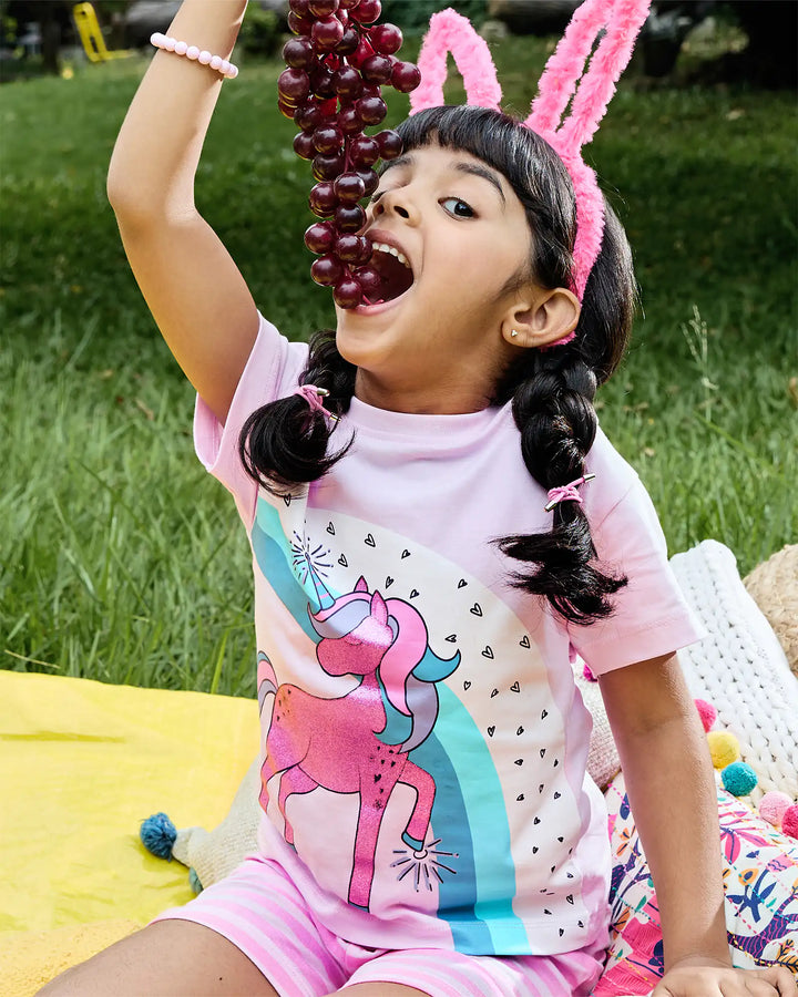Magical Unicorn Girls Shorts Set - 100% Cotton