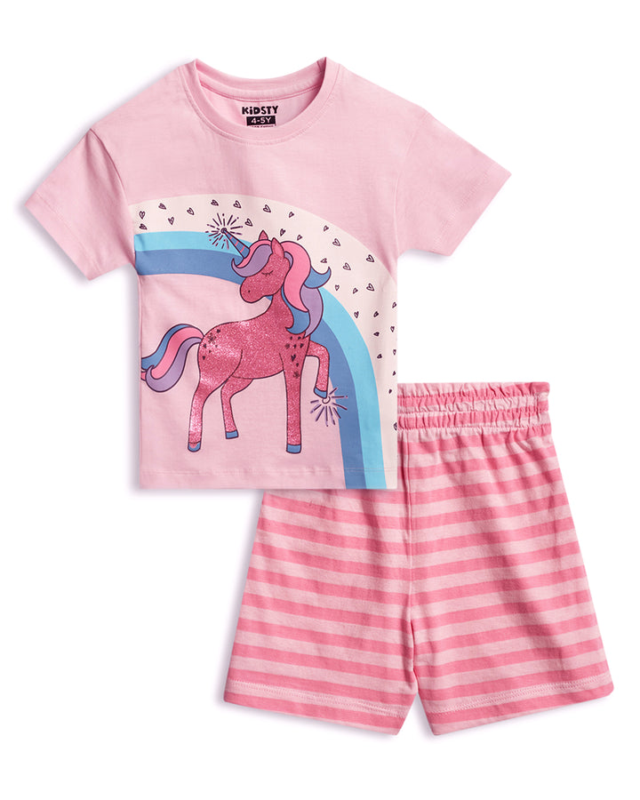 Magical Unicorn Girls Shorts Set - 100% Cotton