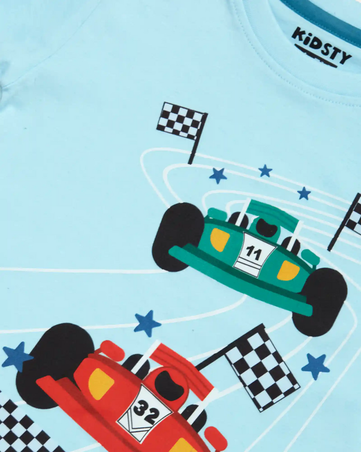 Racing Cars Boys Shorts Set - 100% Cotton