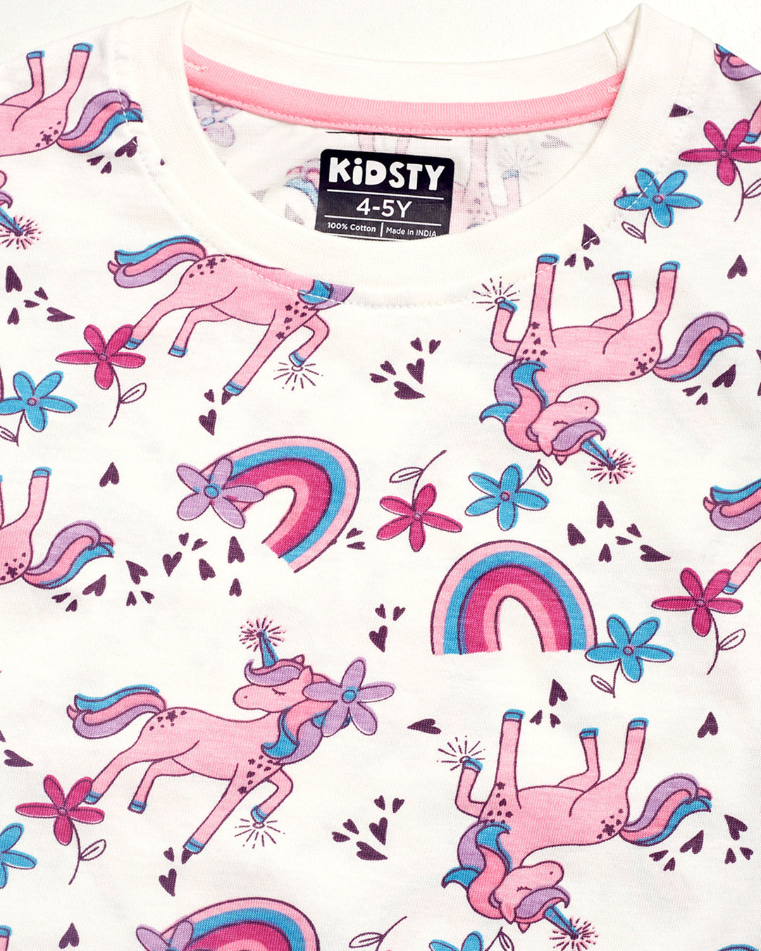 Unicorn Party Girls Shorts Set - 100% Cotton