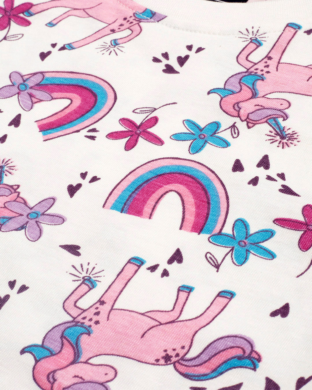 Unicorn Party Girls Shorts Set - 100% Cotton